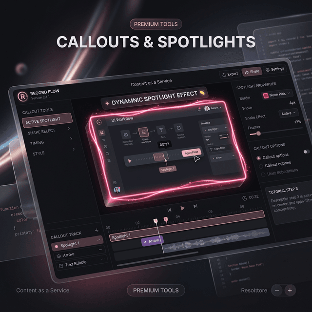 Callouts and Spotlights Interface
