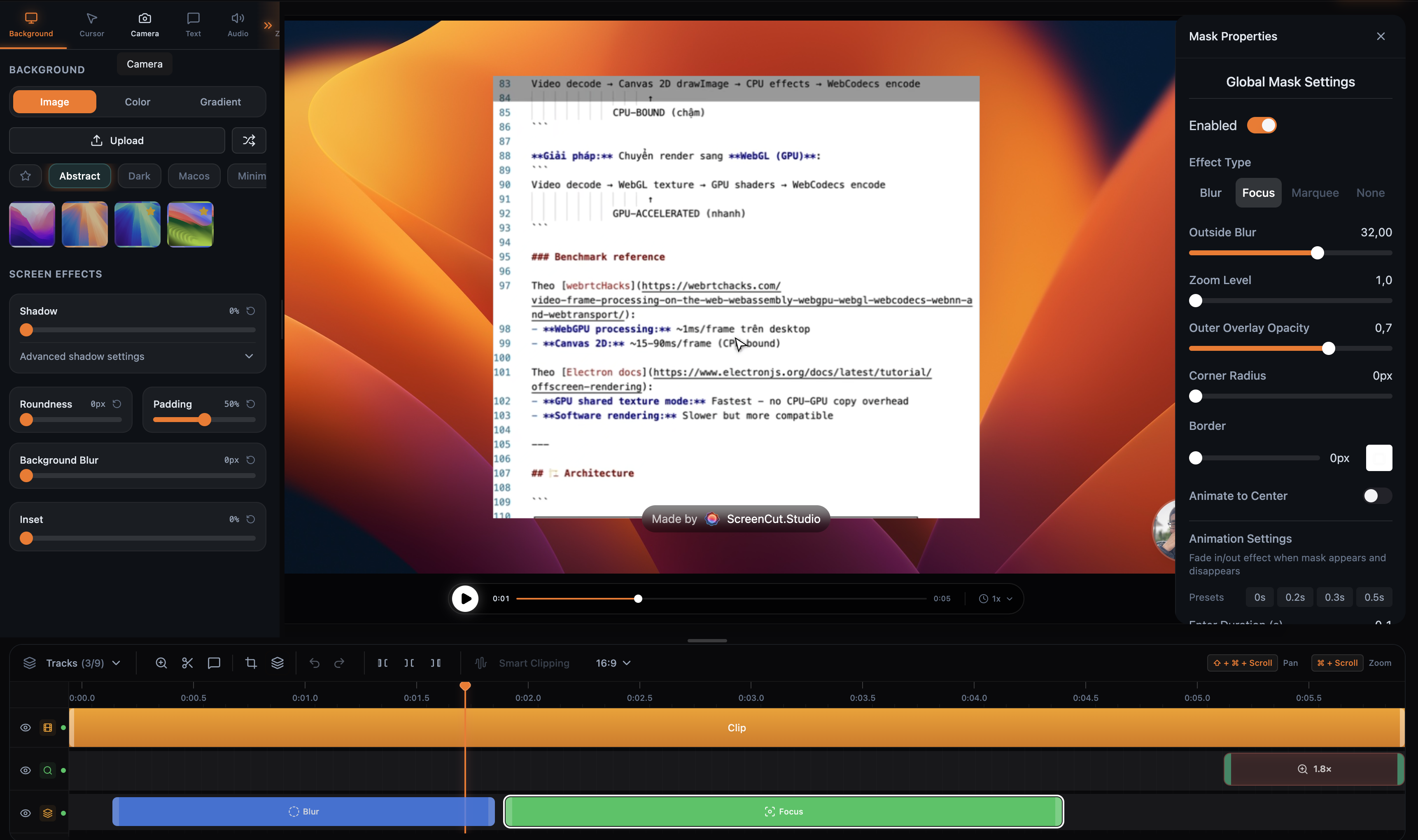 Screenify Studio Interface